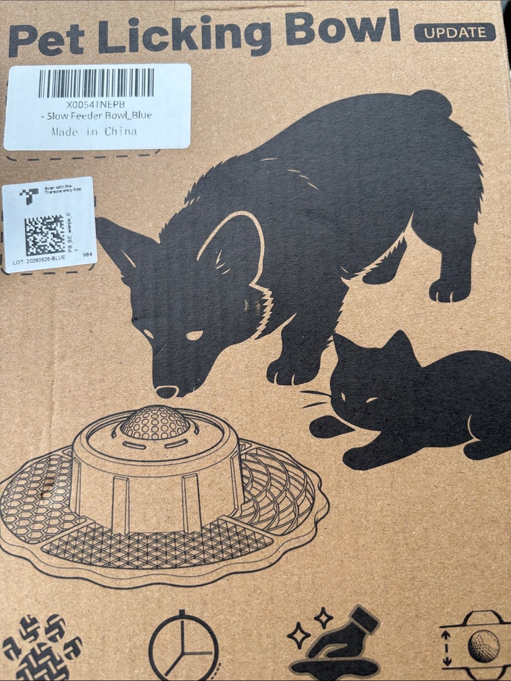 2 Pet Licking Bowl Slow Feeder - Blue